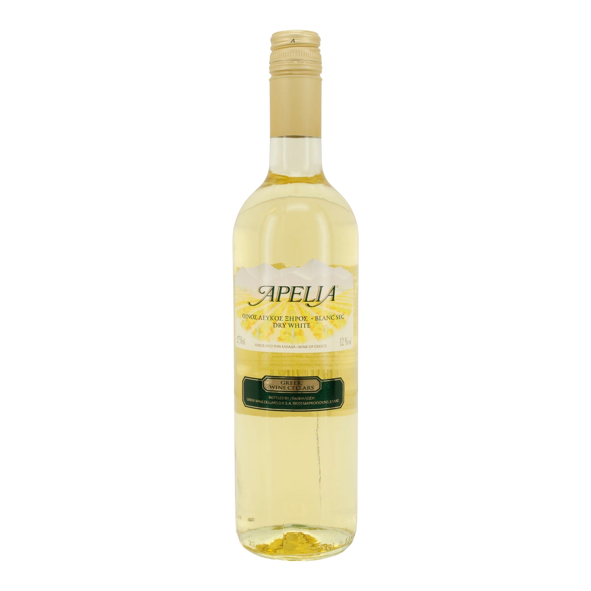 Apelia Weißwein trocken | Griechischer Qualitätswein | 12 % vol | 750 ml Kourtakis
